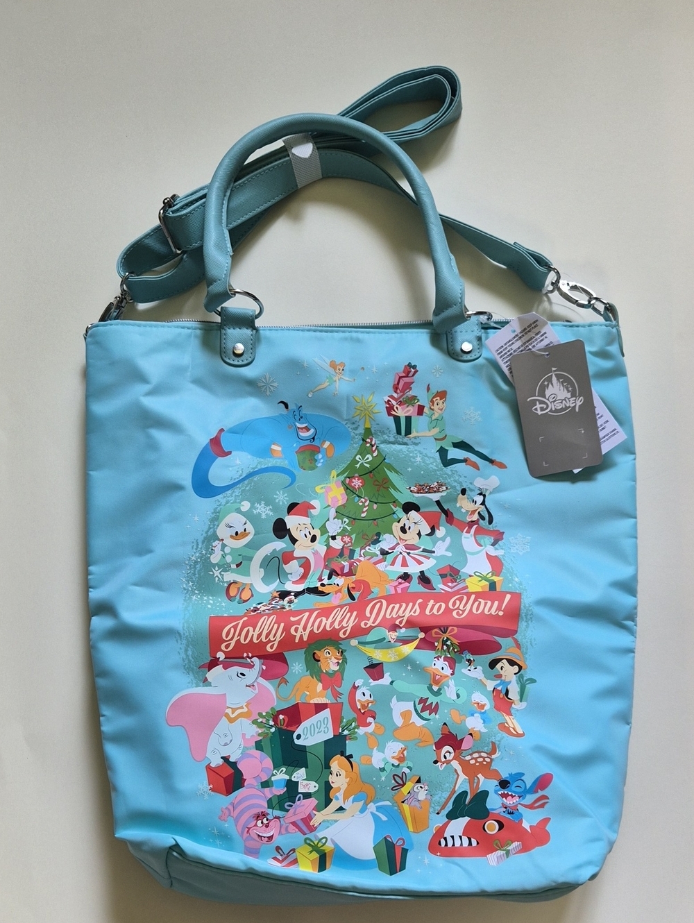 Disney Aqua Blue Holiday Character Tote